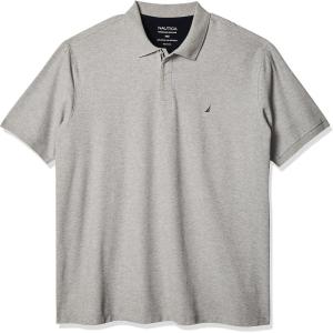 Nautica Men’s Big and Tall Classic Fit Short Sleeve Solid Performance Deck Polo Shirt(Grey Heather)