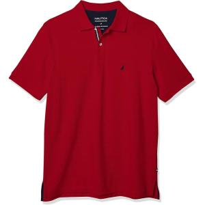 Nautica Men’s Big and Tall Classic Fit Short Sleeve Solid Performance Deck Polo Shirt(Nautica Red)
