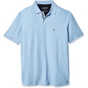 Nautica Men’s Big and Tall Classic Fit Short Sleeve Solid Performance Deck Polo Shirt(Noon Blue)