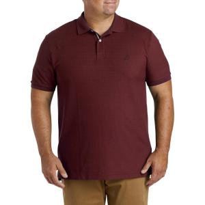 Nautica Men’s Big and Tall Classic Fit Short Sleeve Solid Performance Deck Polo Shirt(Royal Burgundy)