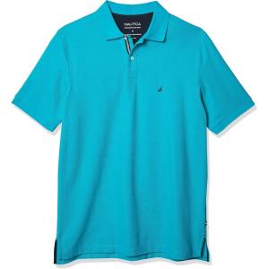 Nautica Men’s Big and Tall Classic Fit Short Sleeve Solid Performance Deck Polo Shirt(Tropic Wave)
