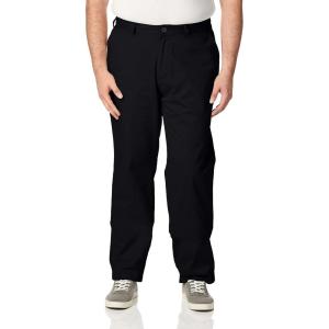 Nautica Men’s Big and Tall Twill Flat-Front Pant(True Black)