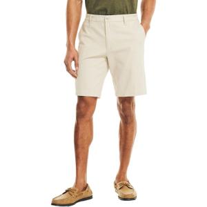 Nautica Men’s Cotton Twill Flat Front Chino Short(Beige Stone)