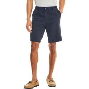 Nautica Men’s Cotton Twill Flat Front Chino Short(French Navy)
