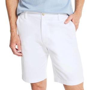Nautica Men’s Cotton Twill Flat Front Chino Short(Optic White)