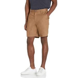 Nautica Men’s Cotton Twill Flat Front Chino Short(Oyster Brown)