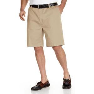 Nautica Men’s Cotton Twill Flat Front Chino Short(True Khaki)