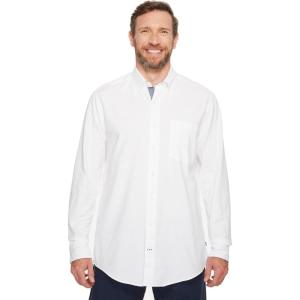 Nautica Men’s Long Sleeve Button Down Solid Oxford Shirt(Bright White)