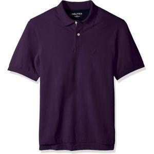 Nautica mens Short Sleeve Stretch Solid Deck Polo Shirt(Blackberry)