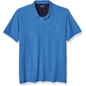 Nautica mens Short Sleeve Stretch Solid Deck Polo Shirt(Delft)