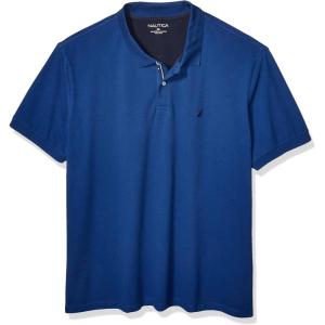 Nautica mens Short Sleeve Stretch Solid Deck Polo Shirt(Estate Blue)