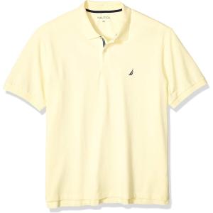 Nautica mens Short Sleeve Stretch Solid Deck Polo Shirt(French Vanilla)