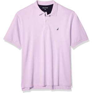 Nautica mens Short Sleeve Stretch Solid Deck Polo Shirt(Lavendula)