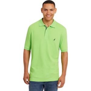 Nautica mens Short Sleeve Stretch Solid Deck Polo Shirt(Lime Surf)