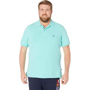 Nautica mens Short Sleeve Stretch Solid Deck Polo Shirt(Poolside Aqua)