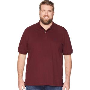 Nautica mens Short Sleeve Stretch Solid Deck Polo Shirt(Royal Burgundy/Red)