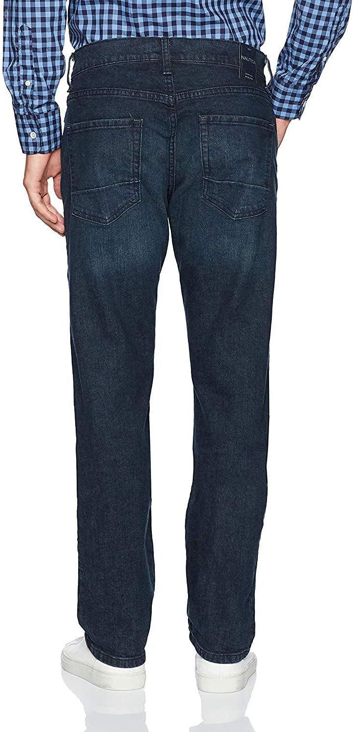 imageNautica Mens 5 Pocket Straight Fit Stretch JeanJeansPure Adriatic Sea