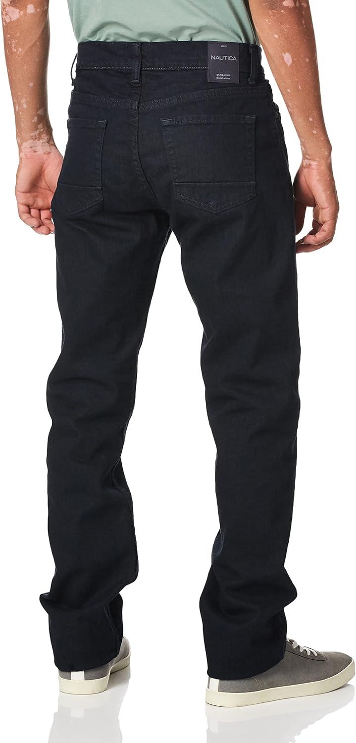 imageNautica Mens 5 Pocket Straight Fit Stretch JeanJeansPure Dark Pacific Wash