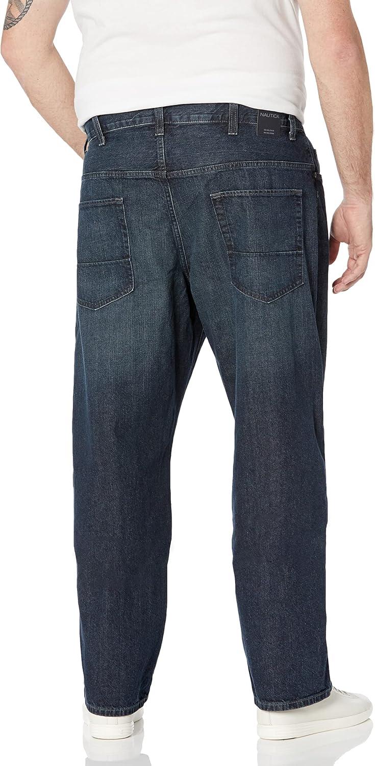 imageNautica Mens Big and Tall Relaxed Fit JeanRigger Blue