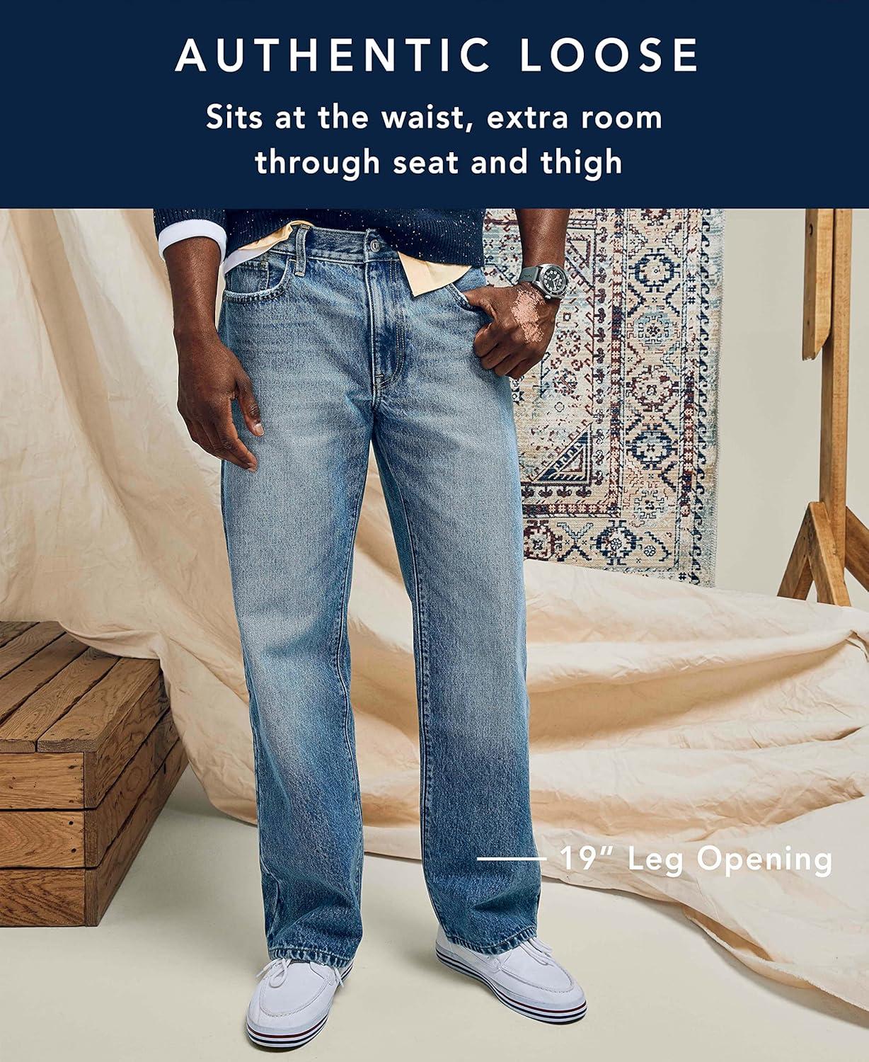 imageNautica Mens Loose Fit DenimOcean Shallows Wash