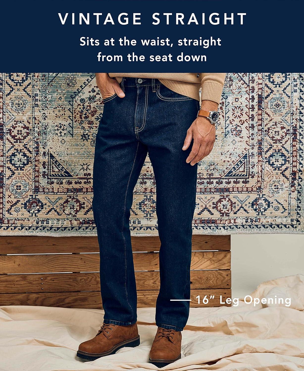 imageNautica Mens Nautica Vintage Straight Stretch DenimBotany Bay Wash