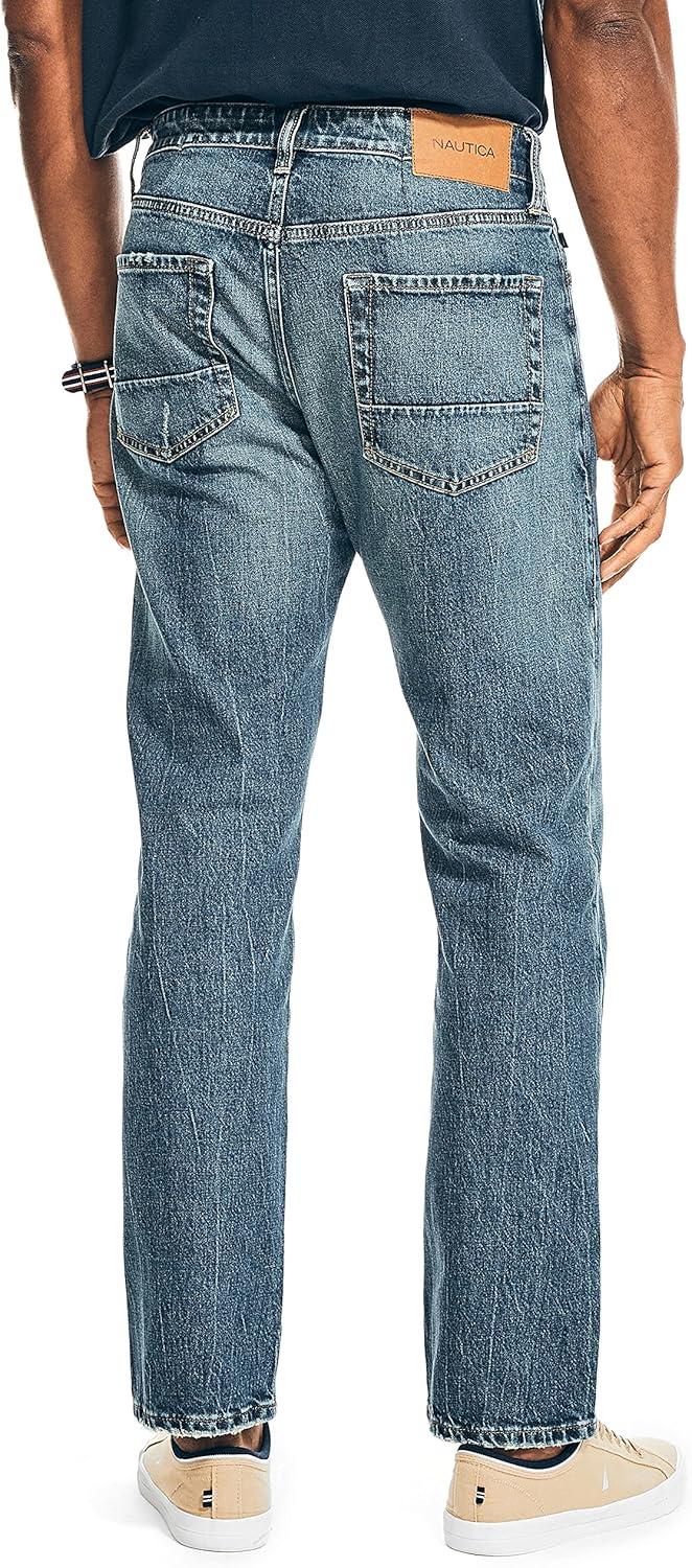 imageNautica Mens Nautica Vintage Straight Stretch DenimBotany Bay Wash