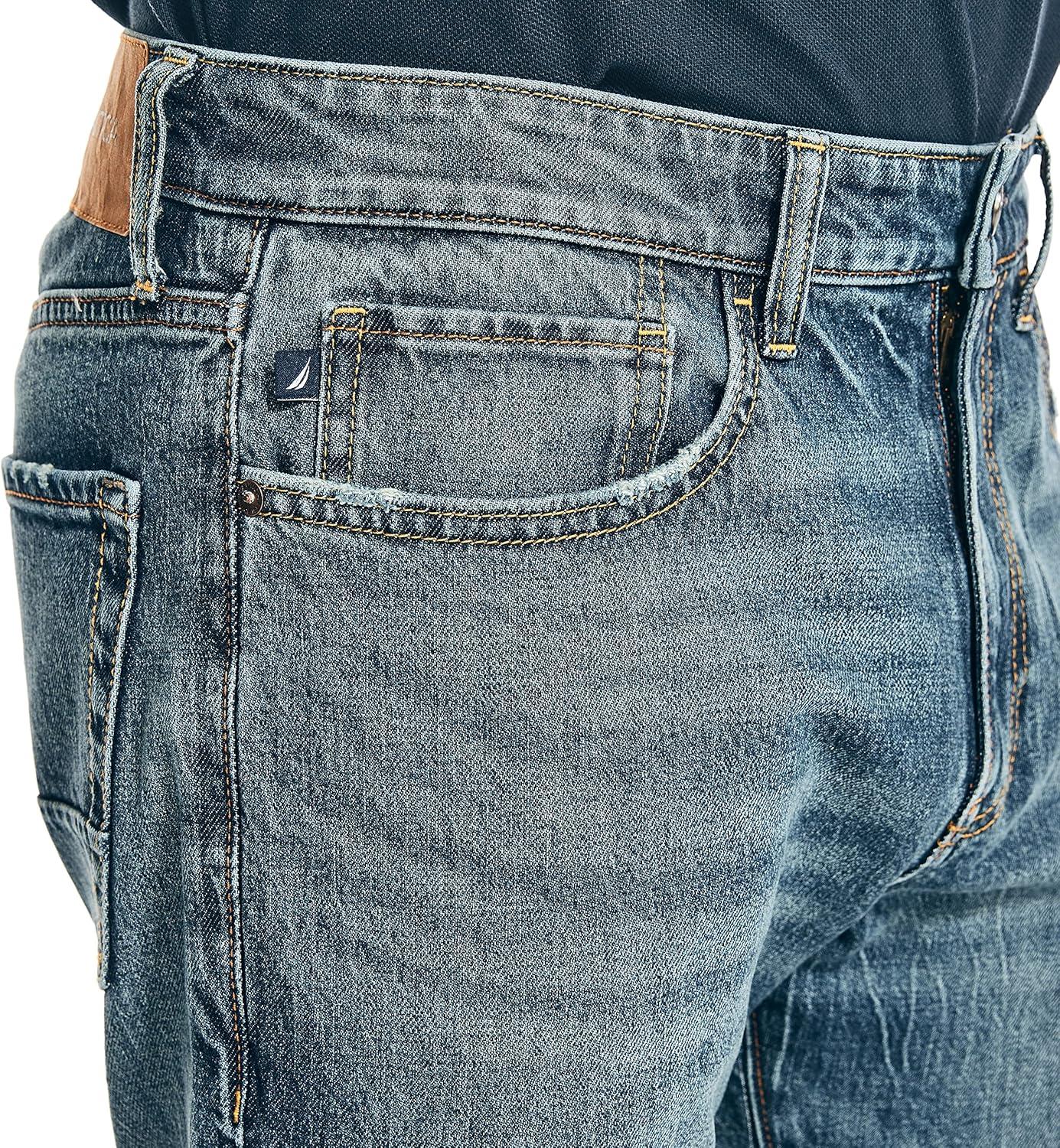 imageNautica Mens Nautica Vintage Straight Stretch DenimBotany Bay Wash