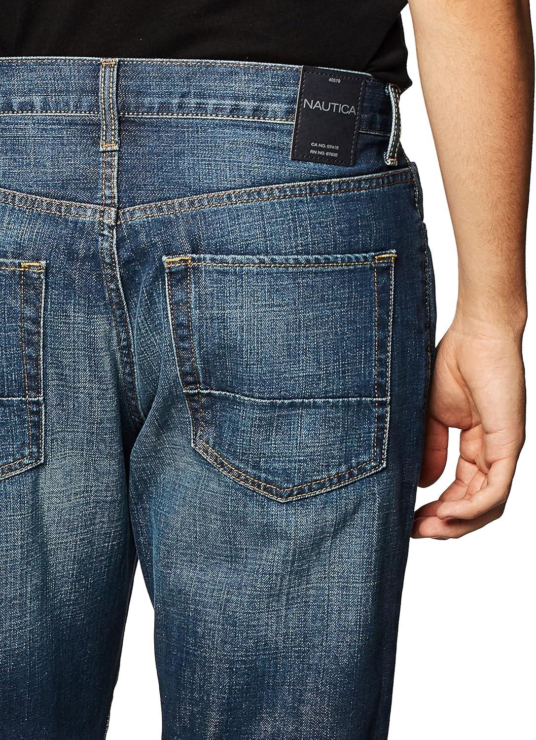imageNautica Mens Relaxed Fit Denim JeansGlacier Blue Wash