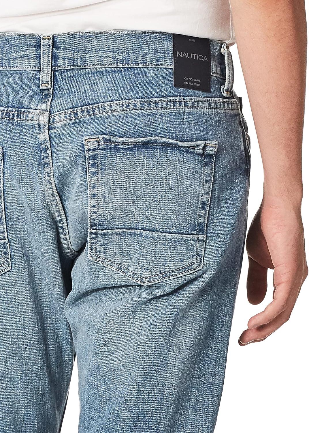 imageNautica Mens Relaxed Fit Denim JeansLight Tidewater Wash