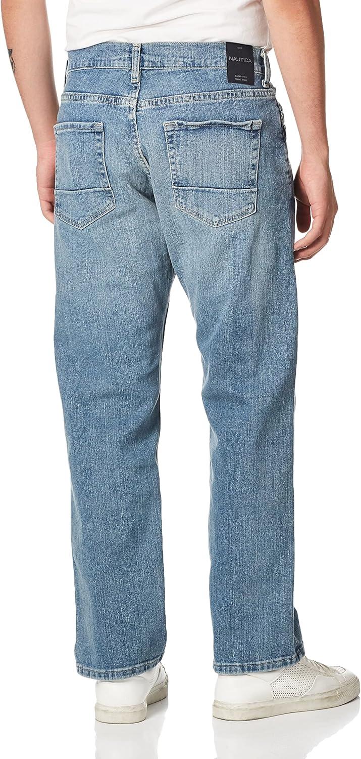 imageNautica Mens Relaxed Fit Denim JeansLight Tidewater Wash