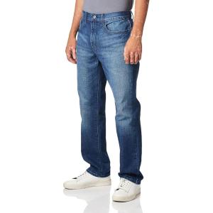 Nautica Jeans Men’s Straight Light Cross Hatch Jean(Medium Sky Wash)