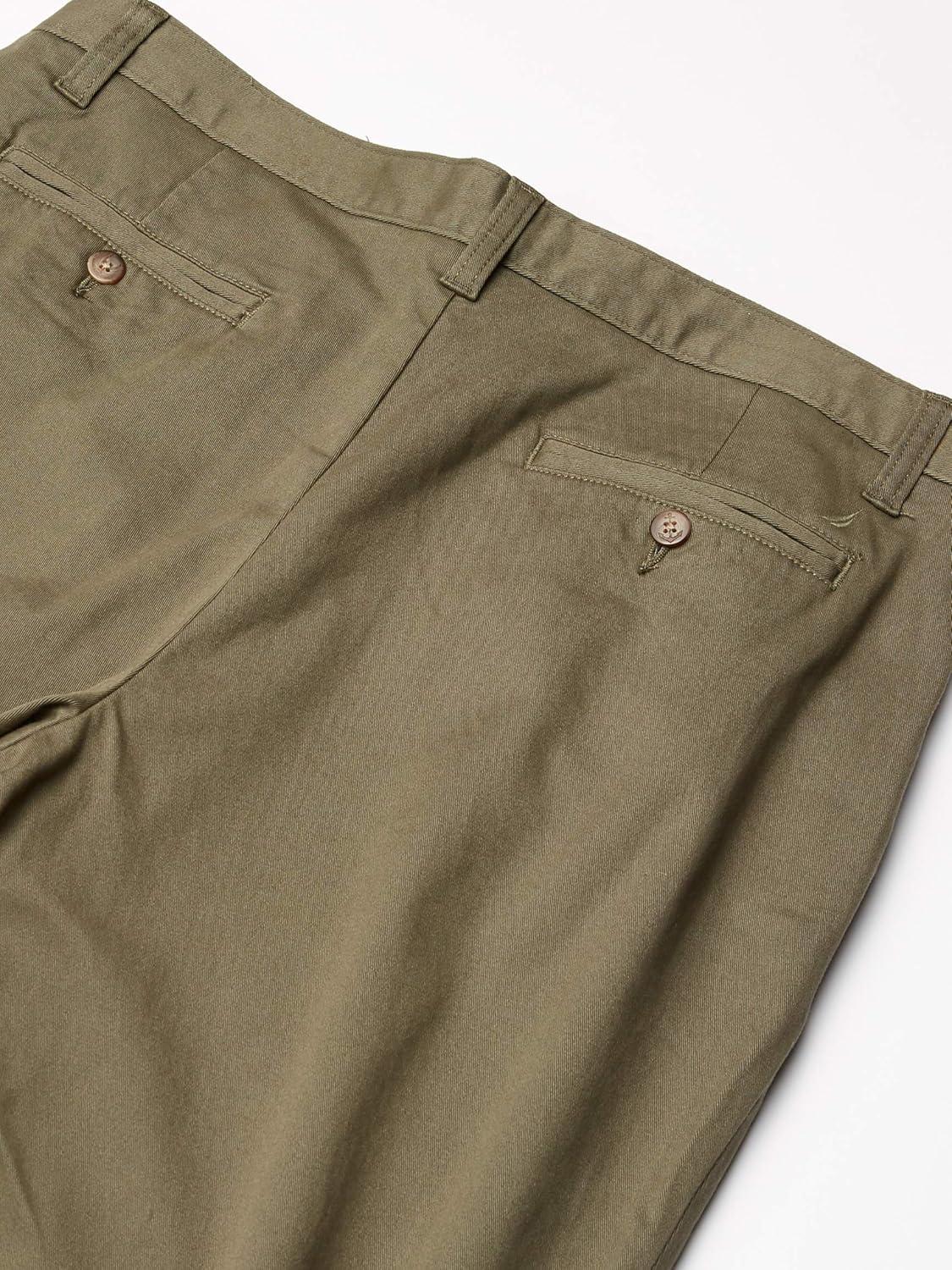 imageNautica Mens Classic Fit Flat Front Stretch Solid Chino Deck Pant