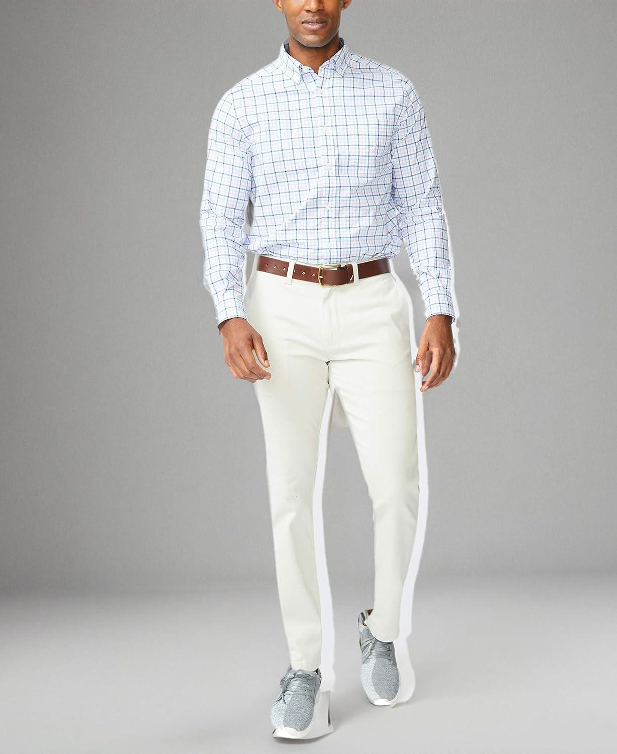 imageNautica Mens Classic Fit Flat Front Stretch Solid Chino Deck PantNautica Stone