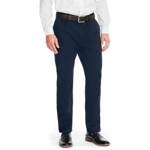 Nautica Men’s Classic Fit Flat Front Stretch Solid Chino Deck Pant(Navy)
