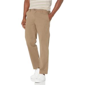 Nautica Men’s Classic Fit Flat Front Stretch Solid Chino Deck Pant(Oyster Brown)