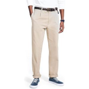 Nautica Men’s Classic Fit Flat Front Stretch Solid Chino Deck Pant(True Khaki)
