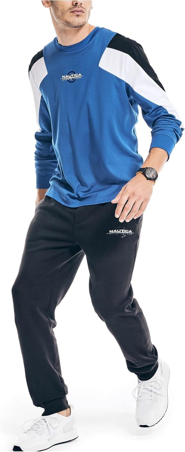 imageNautica Mens Nautica Competition Sustainably Crafted LongSleeve TShirtBright Cobalt