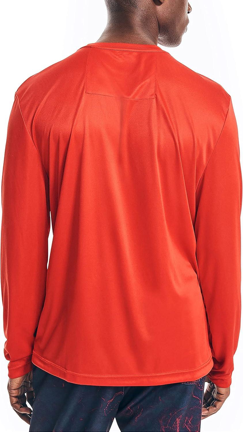 imageNautica Mens Nautica Competition Sustainably Crafted LongSleeve TShirtBright Red