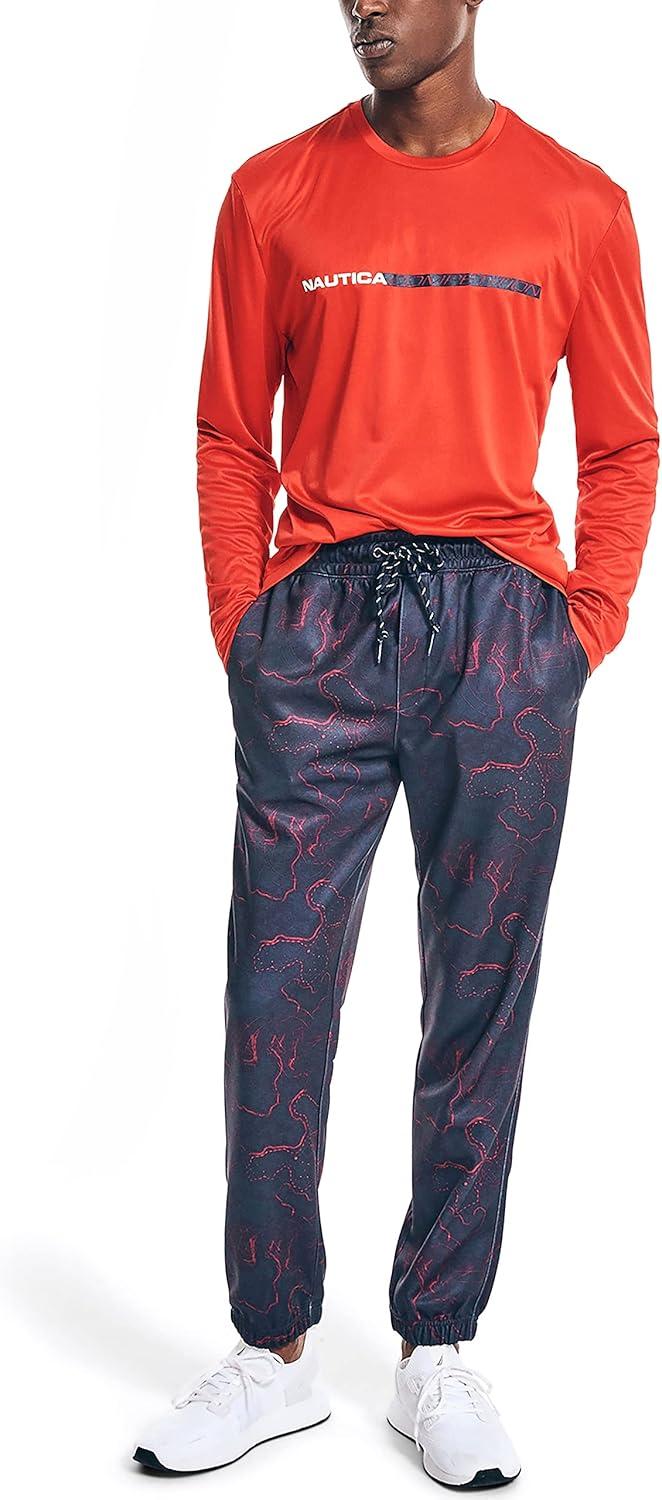 imageNautica Mens Nautica Competition Sustainably Crafted LongSleeve TShirtBright Red