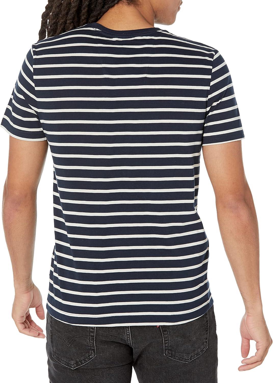 imageNautica Mens Nautica Striped Crewneck TShirtNavy Stripes
