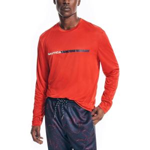 Nautica Men’s Nautica Competition Sustainably Crafted Long-Sleeve T-Shirt(Bright Red)