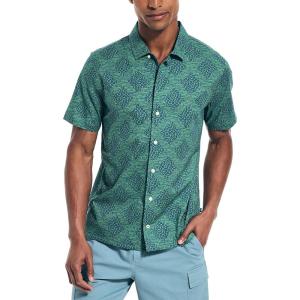 Nautica Men’s Nautica Sustainably Crafted Printed Short-Sleeve Shirt(Coastal Pine)