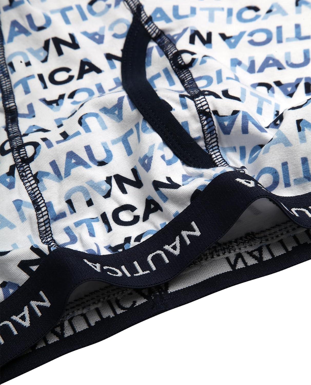 imageNautica Boys Boxer Briefs 36 Pack Comfort Stretch Cotton Kids Underwear Boxers for Boys with Contour Pouch Sizes 618Navy PrintGreyNavy3pk