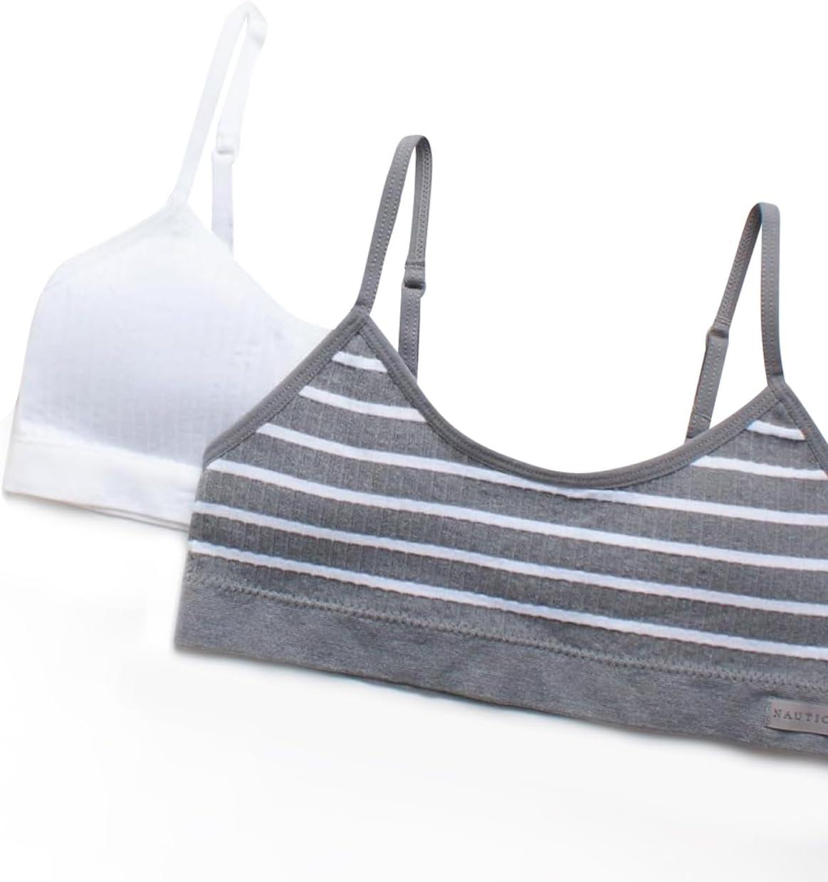 imageNautica Girls Training Bra 2 Pack4 Pack Seamless Padded Bralette Underwear for Girls with Removable Pads Sizes SXL