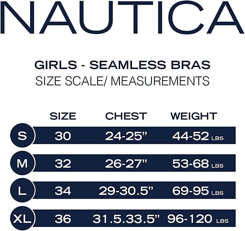 imageNautica Girls Training Bra 2 Pack4 Pack Seamless Padded Bralette Underwear for Girls with Removable Pads Sizes SXL
