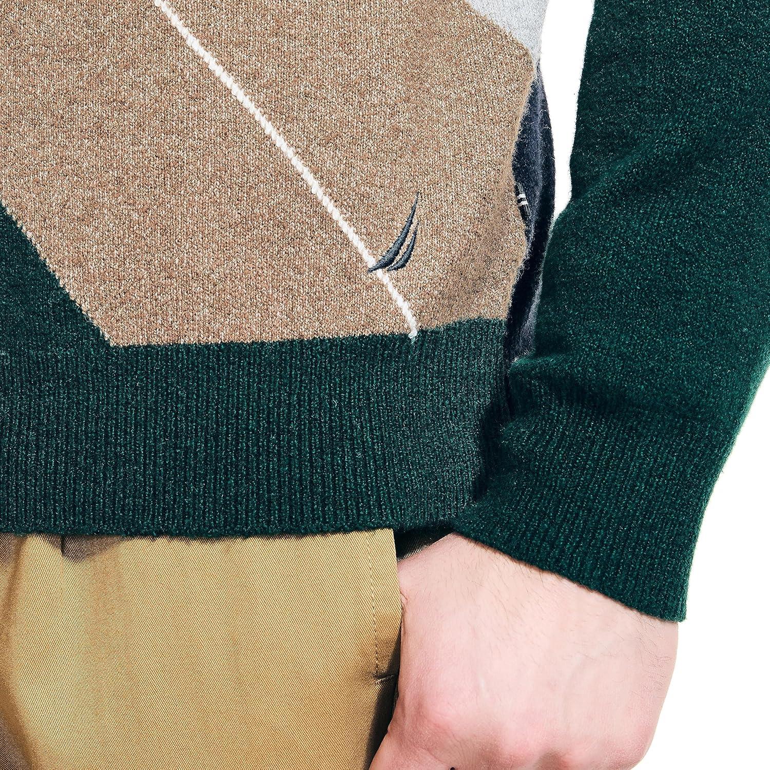 imageNautica Mens Nautica Sustainably Crafted Argyle Crewneck SweaterNavy Seas