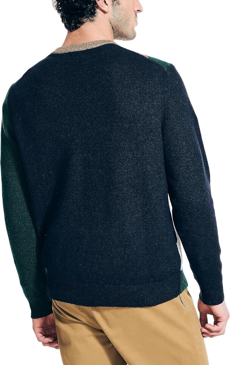 imageNautica Mens Nautica Sustainably Crafted Argyle Crewneck SweaterNavy Seas