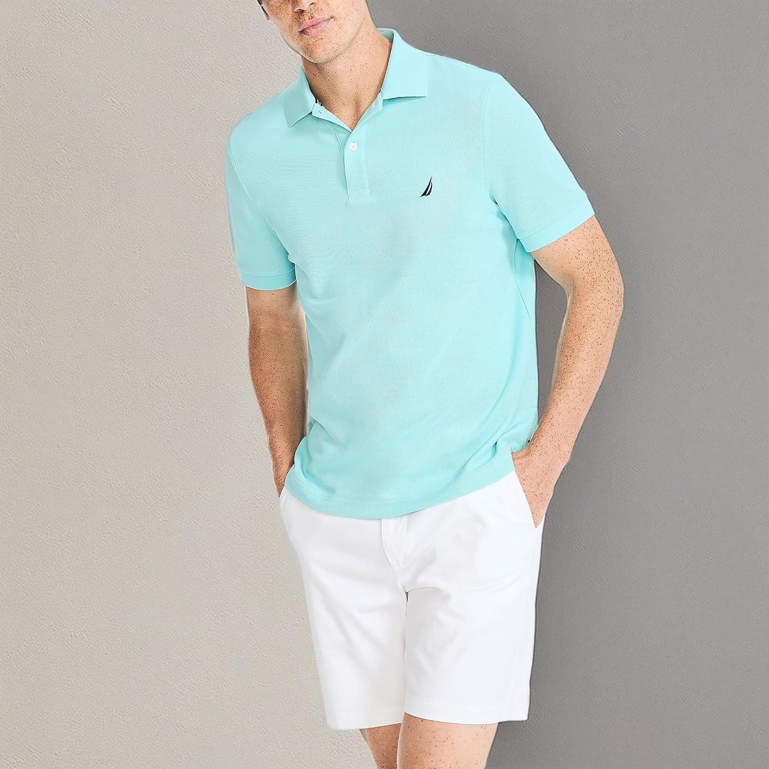 imageNautica Mens Nautica Sustainably Crafted Deck PoloAngel Blue
