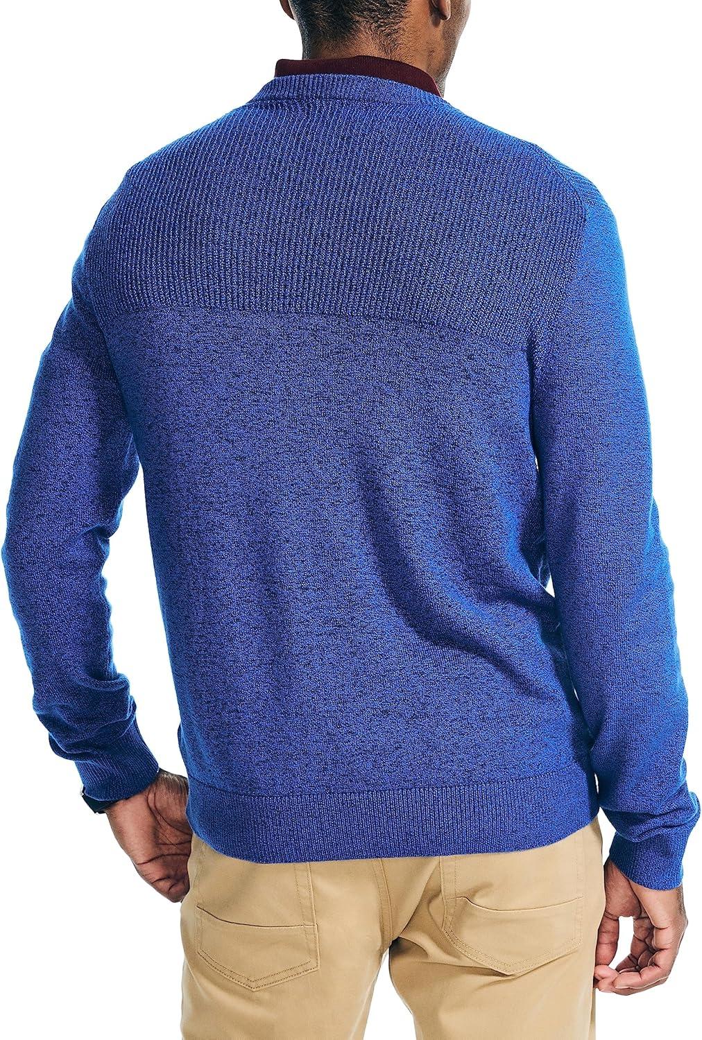 imageNautica Mens Nautica Sustainably Crafted Textured Crewneck SweaterBright Cobalt