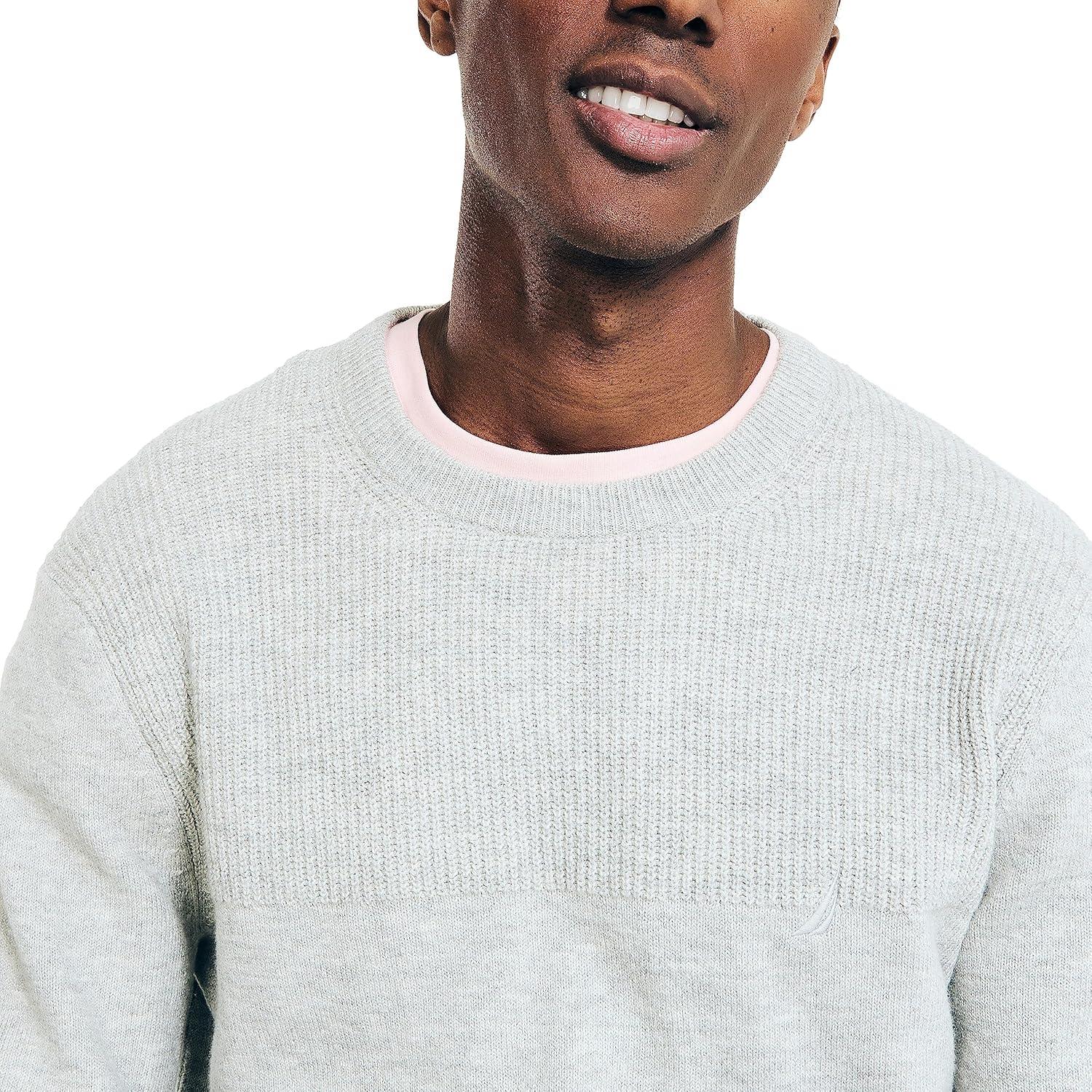 imageNautica Mens Nautica Sustainably Crafted Textured Crewneck SweaterGrey Heather